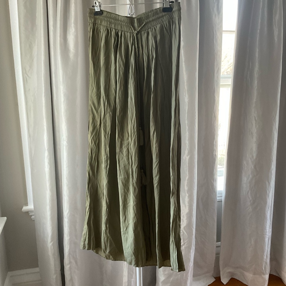 Olive Green Pleated Women's Skirt